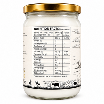 Premium A2 Buffalo Ghee | Pure Desi Bilona Ghee | Chemical-Free & Farm Fresh