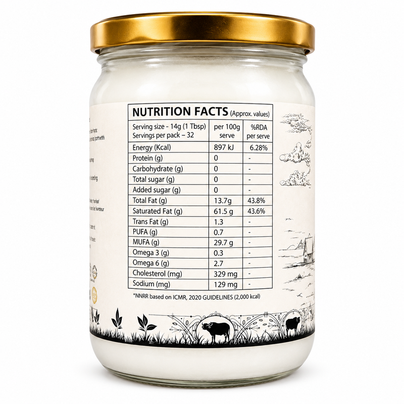 Premium A2 Buffalo Ghee | Pure Desi Bilona Ghee | Chemical-Free & Farm Fresh