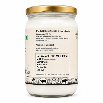 Premium A2 Buffalo Ghee | Pure Desi Bilona Ghee | Chemical-Free & Farm Fresh