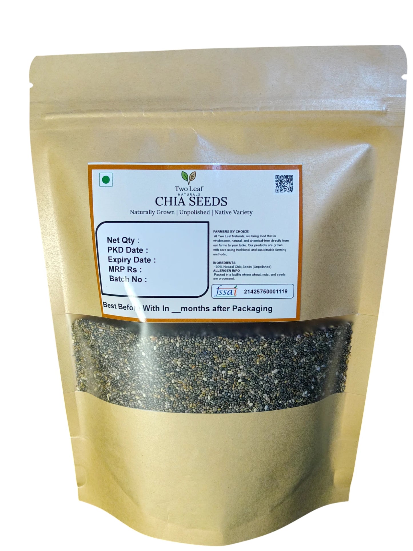 Two Leaf Naturals Chia Seeds | 100% Natural & Raw | Superfood for Weight Loss, Energy & Digestion