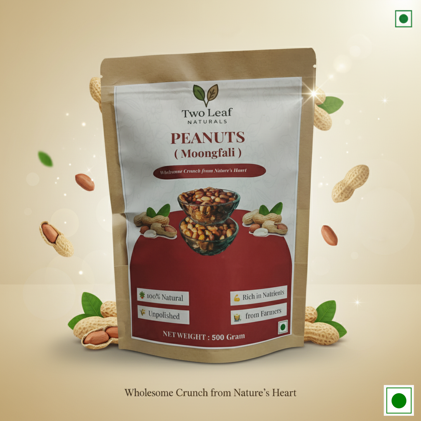 Natural Mungfali (Peanuts without Shell) – Farm Fresh Protein Snack | Two Leaf Naturals