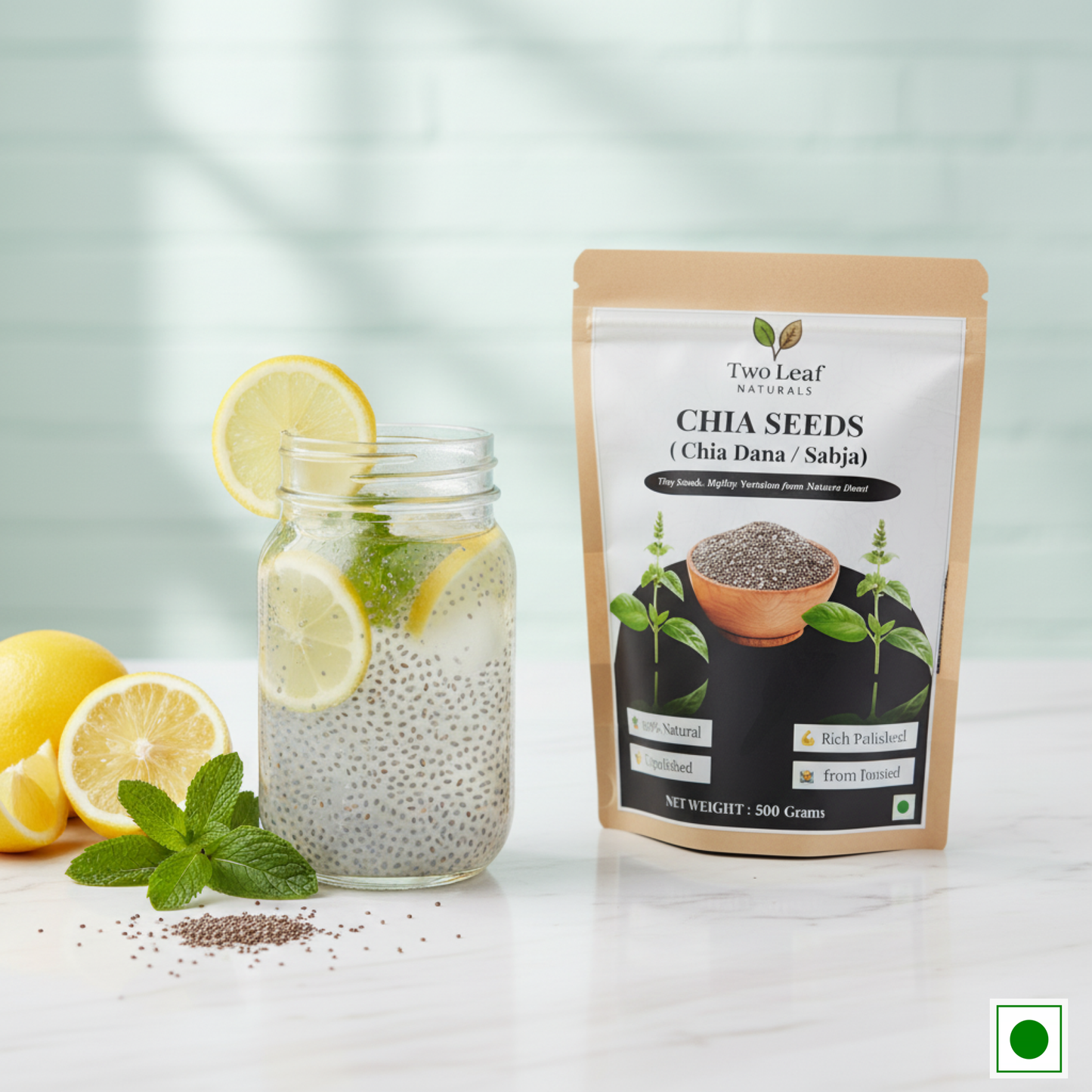 Two Leaf Naturals Chia Seeds | 100% Natural & Raw | Superfood for Weight Loss, Energy & Digestion