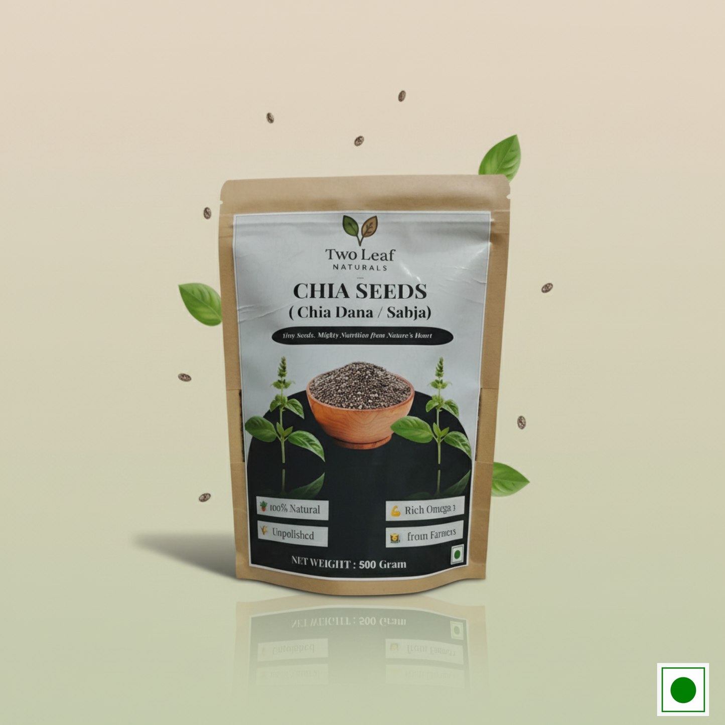 Two Leaf Naturals Chia Seeds | 100% Natural & Raw | Superfood for Weight Loss, Energy & Digestion