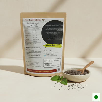 Two Leaf Naturals Chia Seeds | 100% Natural & Raw | Superfood for Weight Loss, Energy & Digestion
