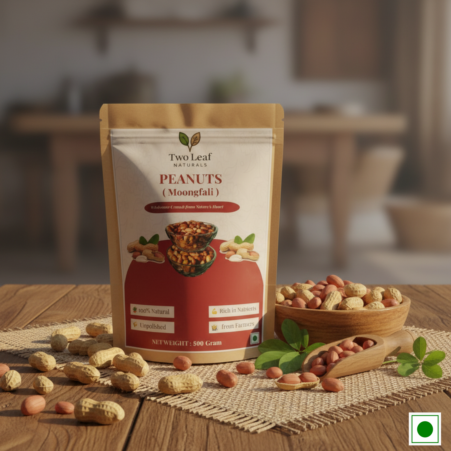 Natural Mungfali (Peanuts without Shell) – Farm Fresh Protein Snack | Two Leaf Naturals