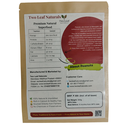 Natural Mungfali (Peanuts without Shell) – Farm Fresh Protein Snack | Two Leaf Naturals